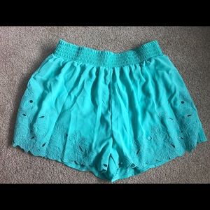 Small blue lace shorts